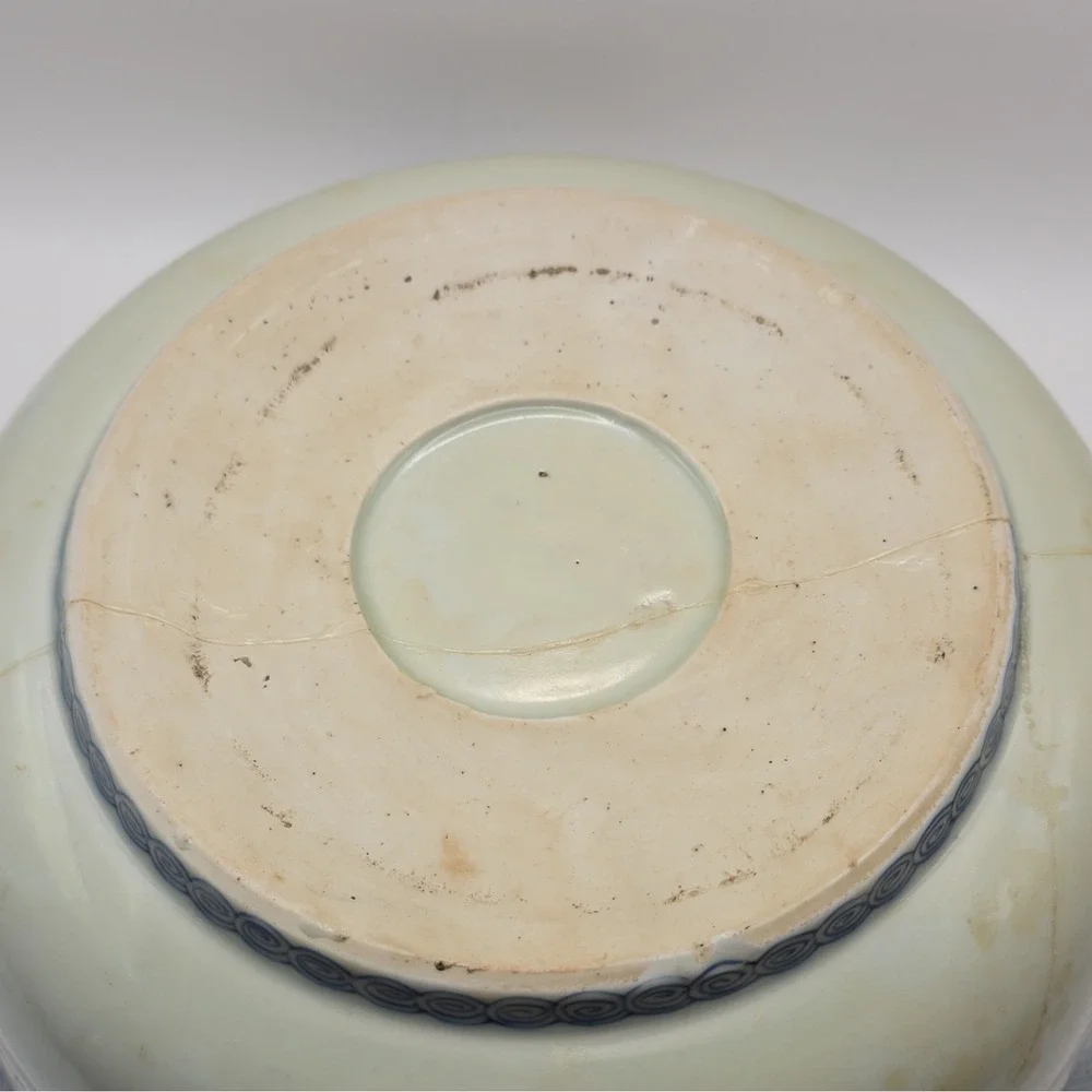 Antique Japanese Imari Porcelain Bowl Hawk Falcon Meiji Edo 19th C As Is Cracked